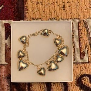 Cocktail gold heart bracelet